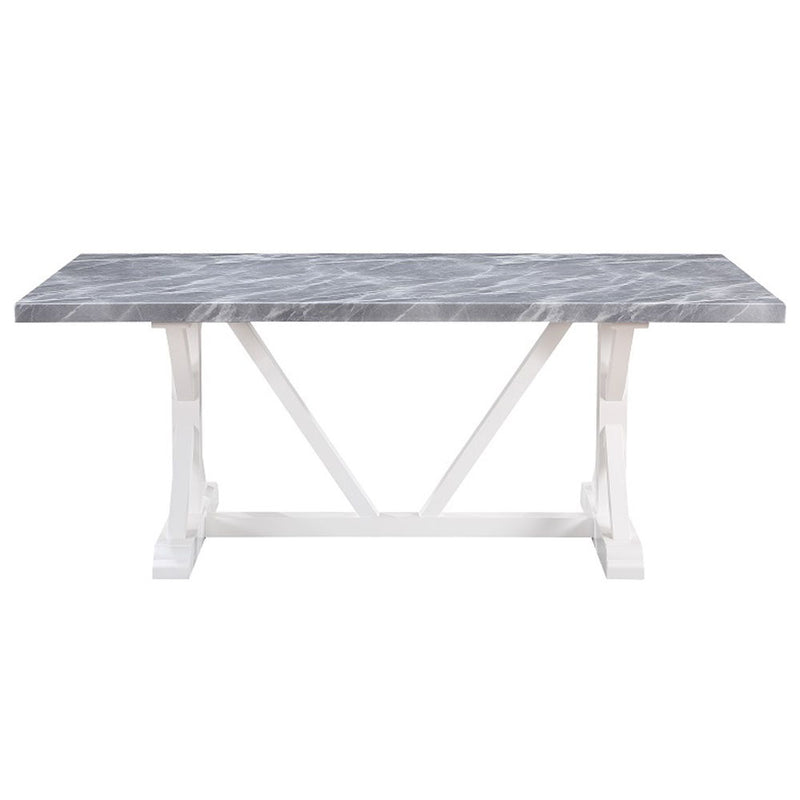 Hollyn - Dining Table With Engineered Stone Top - Engineered Stone & White