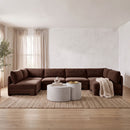 Hammond - Velvet Performance Fabric Upholstered 6 Piece U-Shaped Armless Sectional