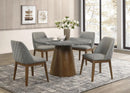 Franklin - 5 Piece Round Dining Table Set - Gray And Dark Oak