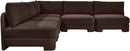 Hammond - Velvet Performance Fabric Upholstered 5 Piece Armless Sectional