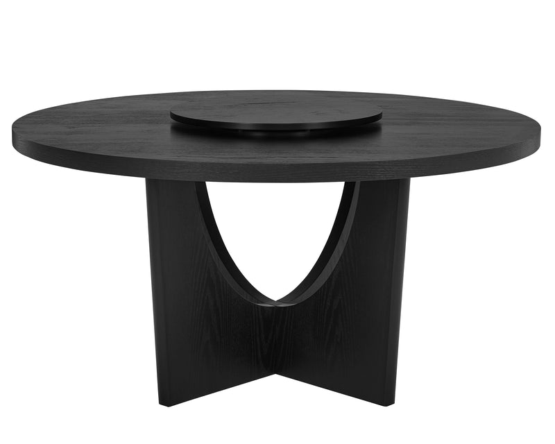 Rupert - Round Table With Lazy Susan - Charcoal
