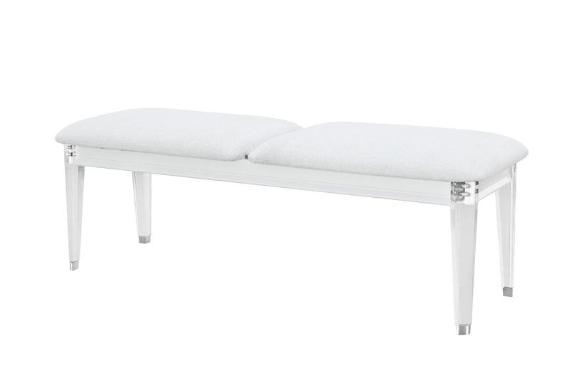 Apollo - Bench With Acrylic Legs - White