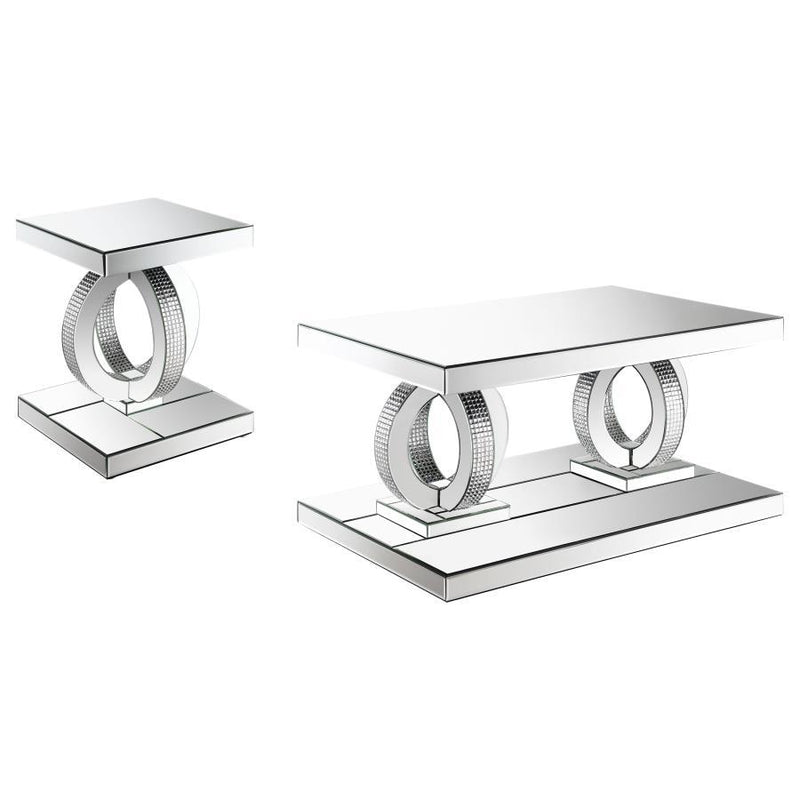 Breena - Mirrored Coffee Table Set