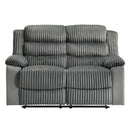 Lesley - Motion Loveseat - Gray Corduroy & Velvet