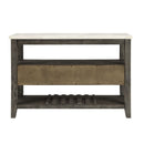 Merel - Server - White Marble Top & Gray Oak