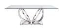 Finley - Dining Table - Clear Glass Top & Mirrored Silver
