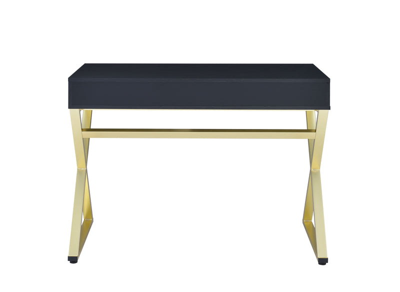 Coleen - Vanity Desk - Black & Brass Finish - 31"