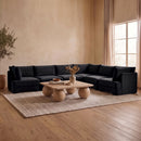 Hammond - Velvet Performance Fabric Upholstered 6 Piece Corner Sectional