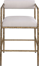 Axis - Linen Textured Beige Fabric Upholstered Counter Stool (Set of 2)