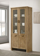 Adina - Tall Display Cabinet - Distressed Light Brown