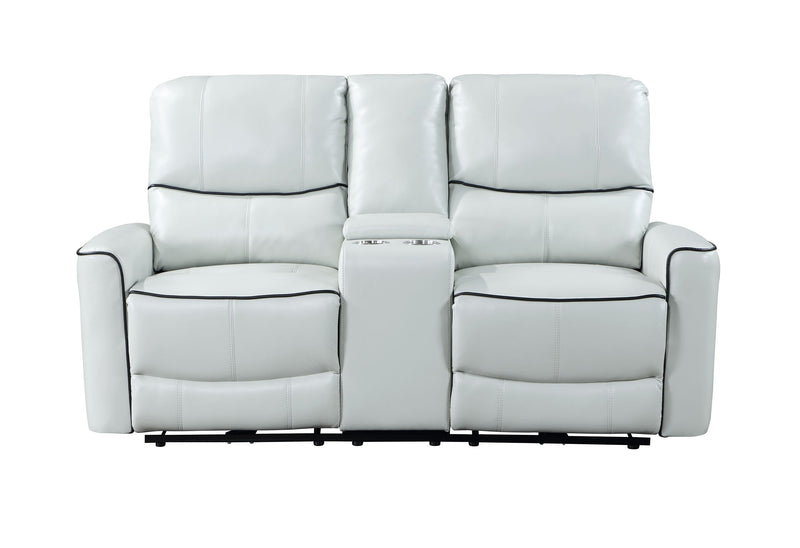 U1790 - Power Console Reclining Loveseat - Light Gray