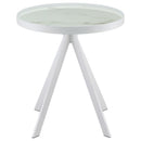 Briggs - Round Marble Printed Glass Top End Side Table