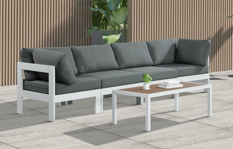 Nizuc - Outdoor Patio Modular Sofa - Grey - Metal - Modern & Contemporary