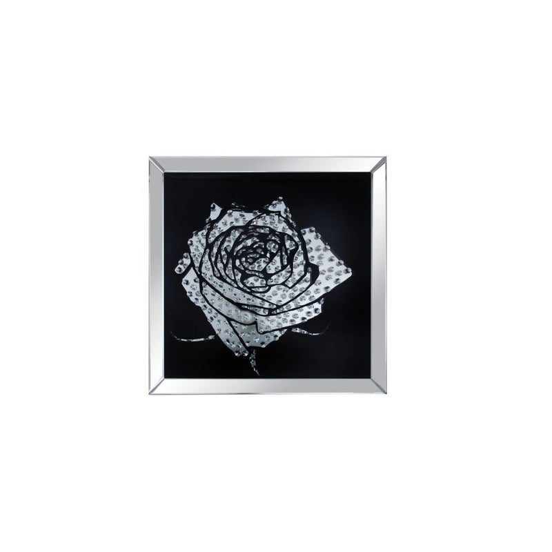 Talisha - Wall Art - Mirrored & Faux Crystal Rose