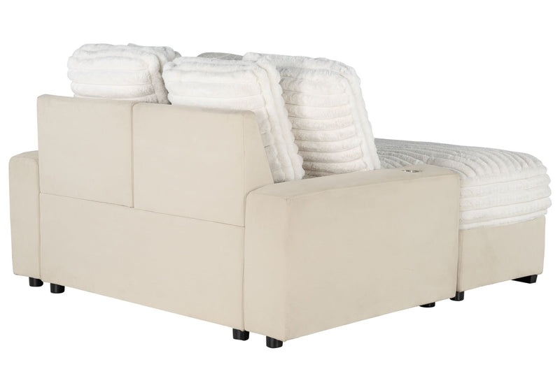 U8291 - Lounger Sofa With USB - Beige