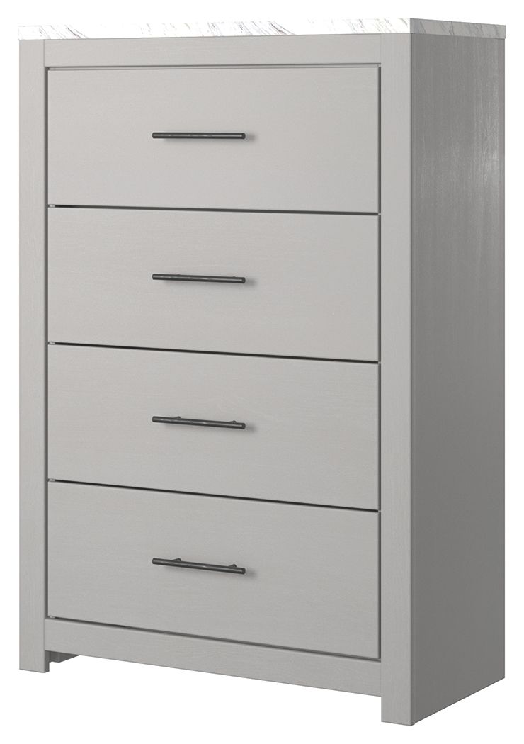 Cottonburg - Light Gray / White - Four Drawer Chest