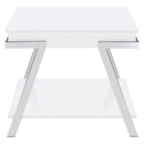 Marcia - Rectangular Side End Table - White High Gloss