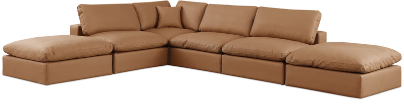 Comfy - 6 Piece Faux Leather Modular Sectional