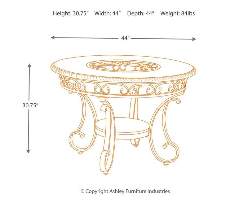 Glambrey - Brown - Round Dining Room Table