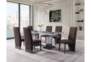 D12 - 9 Piece Dining Room Set (Dining Table And 8 Dining Chairs) - Black / Brown