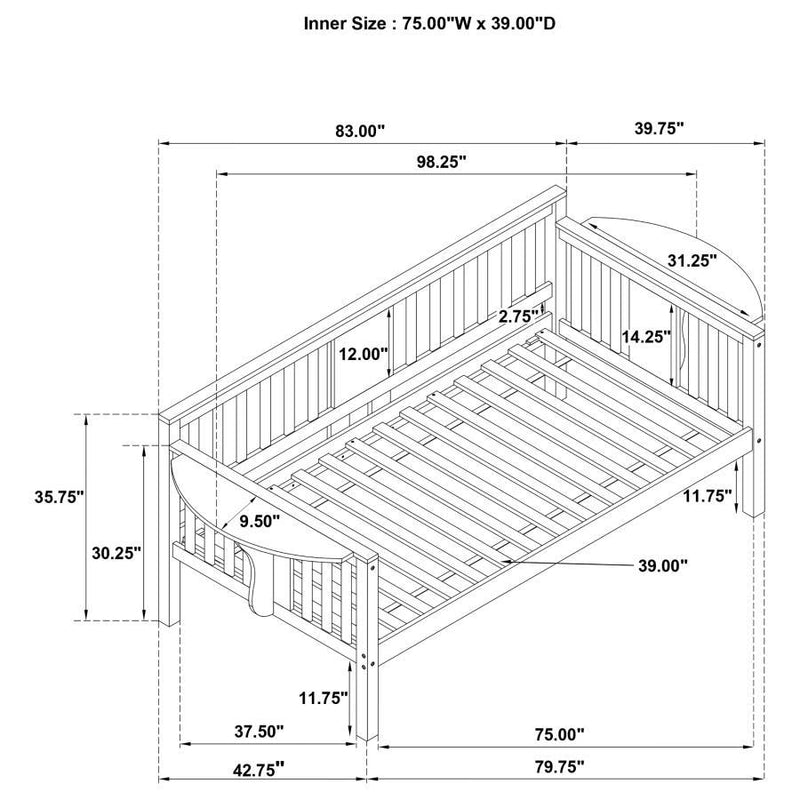 Bethany - Wood Daybed With Drop-Down Tables