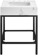 Marmo - Engineered Marble Bathroom Vanity With Black Base