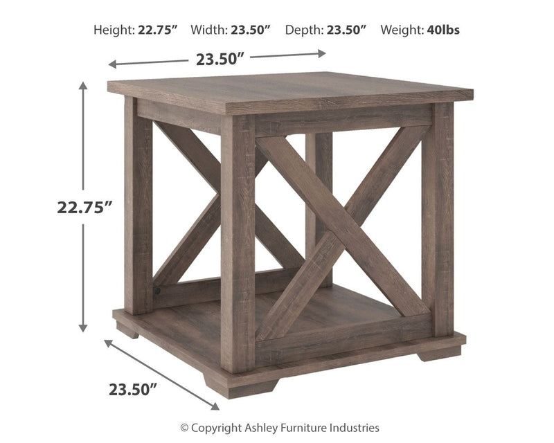 Arlenbry - Gray - Square End Table