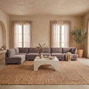 Hammond - Velvet Performance Fabric Upholstered 6 Piece L-Shaped Armless Sectional