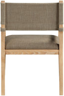 Avon - Linen Textured Performance Fabric Upholstered Dining Arm Chair