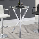Denali - Round Glass Top Bistro Bar Table - Chrome