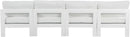 Nizuc - Outdoor Patio 4 Seat Armless Modular Sofa With White Frame