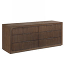 Leanna - Dresser With Wood Top - Brown Oak