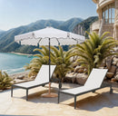 Amalfi - Patio Umbrella - Light Brown Base / Black Pole