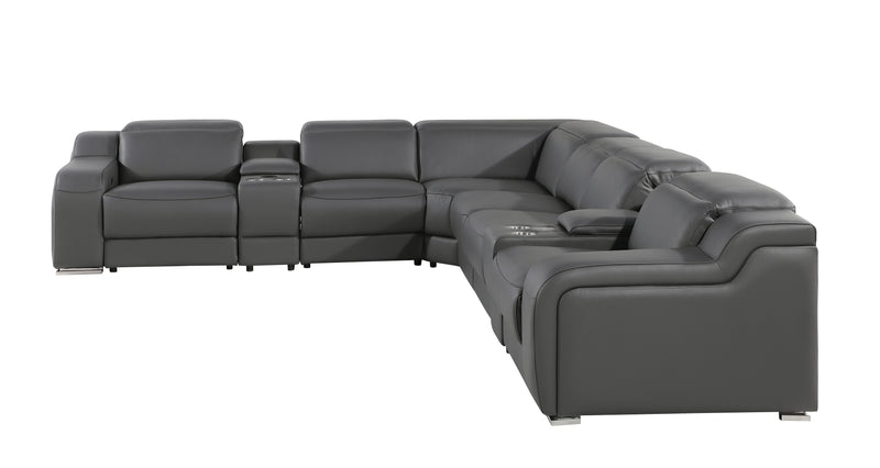 1116 - Power Reclining Italian Leather Sectional