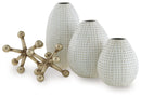 Azerton - Accessory Set (Set of 5) - White / Gold Finish