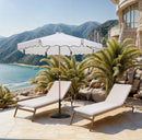 Amalfi - Patio Umbrella - Black Base / Light Brown Pole