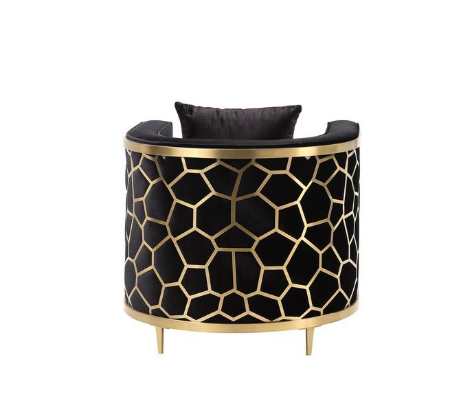 Fergal - Chair - Black Velvet & Gold Finish