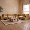 Hammond - Velvet Performance Fabric Upholstered 6 Piece Corner Sectional