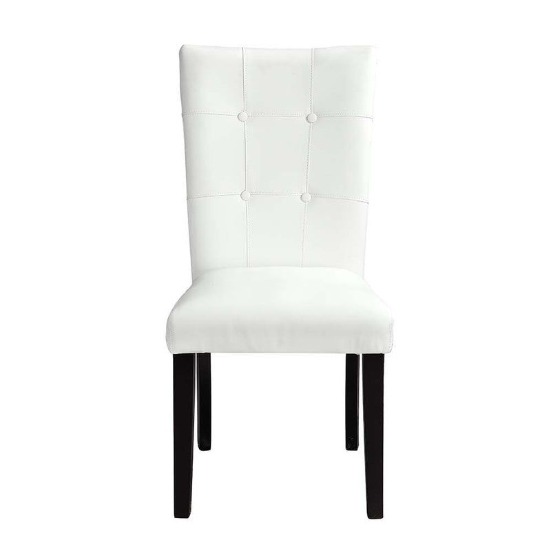 Hussein - Side Chair (Set of 2) - White PU & Black Finish