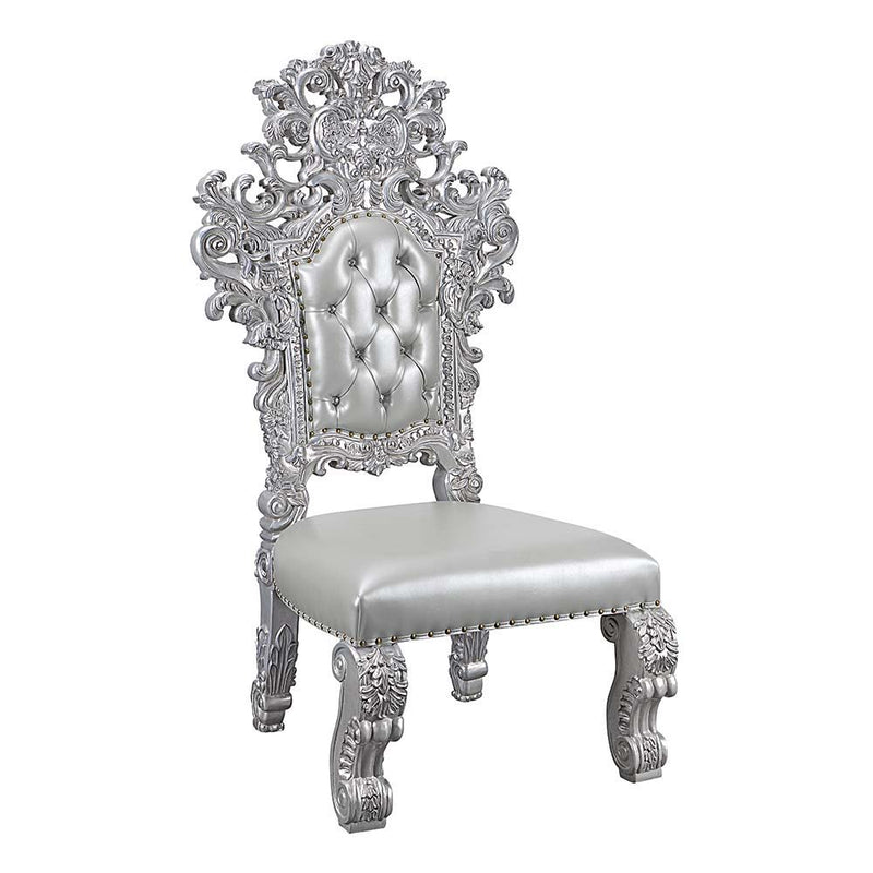 Valkyrie - Side Chair (Set of 2) - Synthetic Leather & Antique Platinum