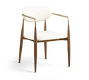 Ronda - Vegan Leather Upholstered Dining Arm Chair - Walnut Legs