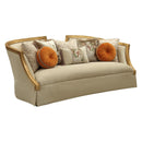 Daesha - Sofa With 8 Pillows - Tan Flannel & Antique Gold