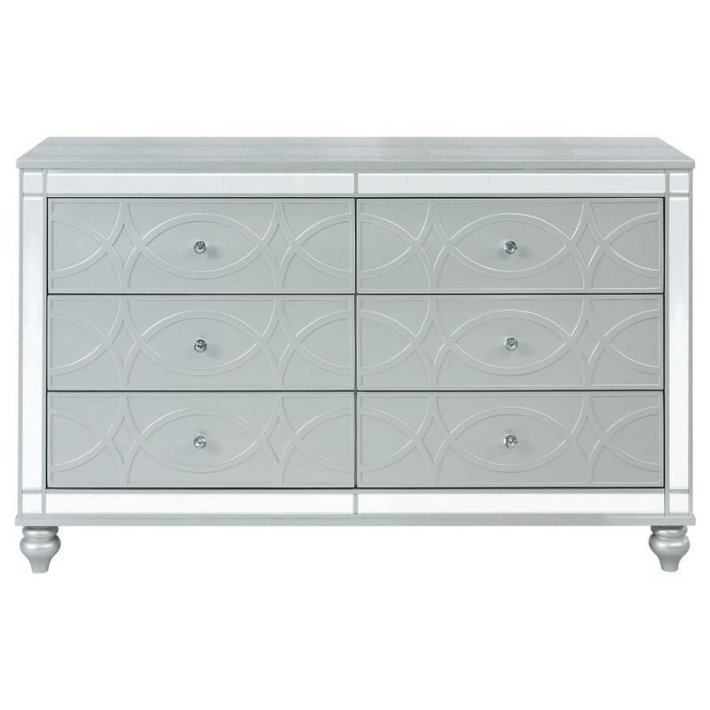 Gunnison - 6-Drawer Dresser - Silver Metallic