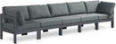 Nizuc - Outdoor Patio 5 Seat Modular Sofa With Gray Frame