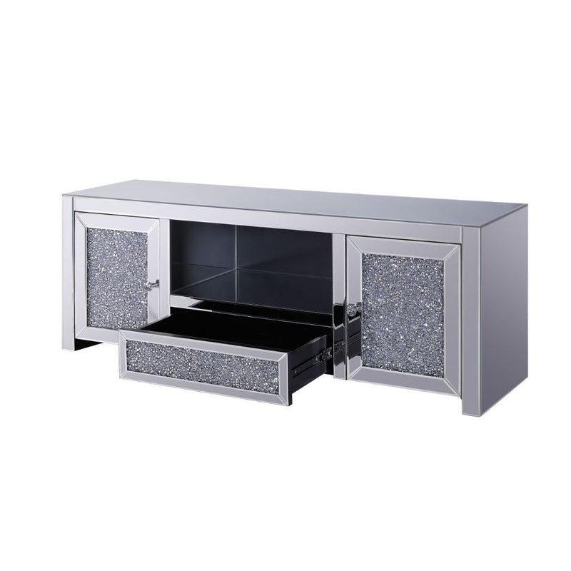 Noralie - TV Stand - Mirrored & Faux Diamonds - 22"