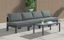 Nizuc - Outdoor Patio 4 Seat Armless Modular Sofa With Gray Frame