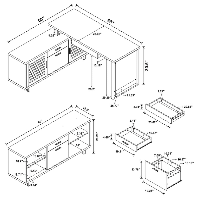 Maddox - L-Shape Office Computer Desk - Black