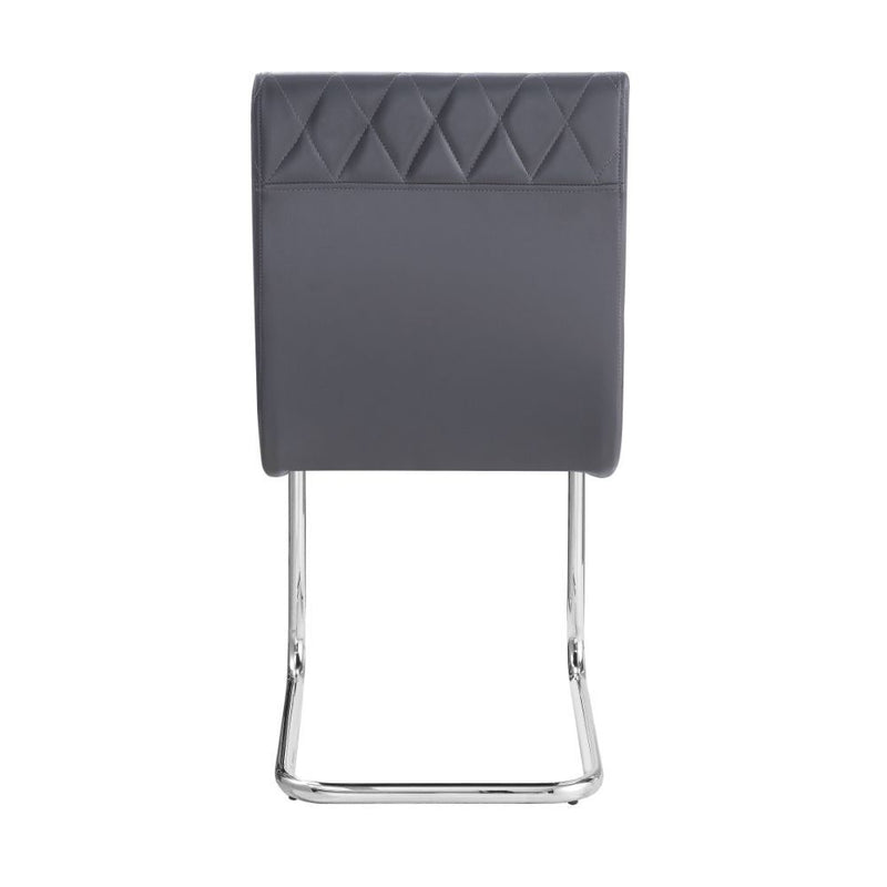 Ansonia - Side Chair (Set of 2) - Gray PU & Chrome