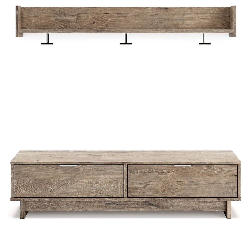 Oliah - Natural - Bench With Coat Rack