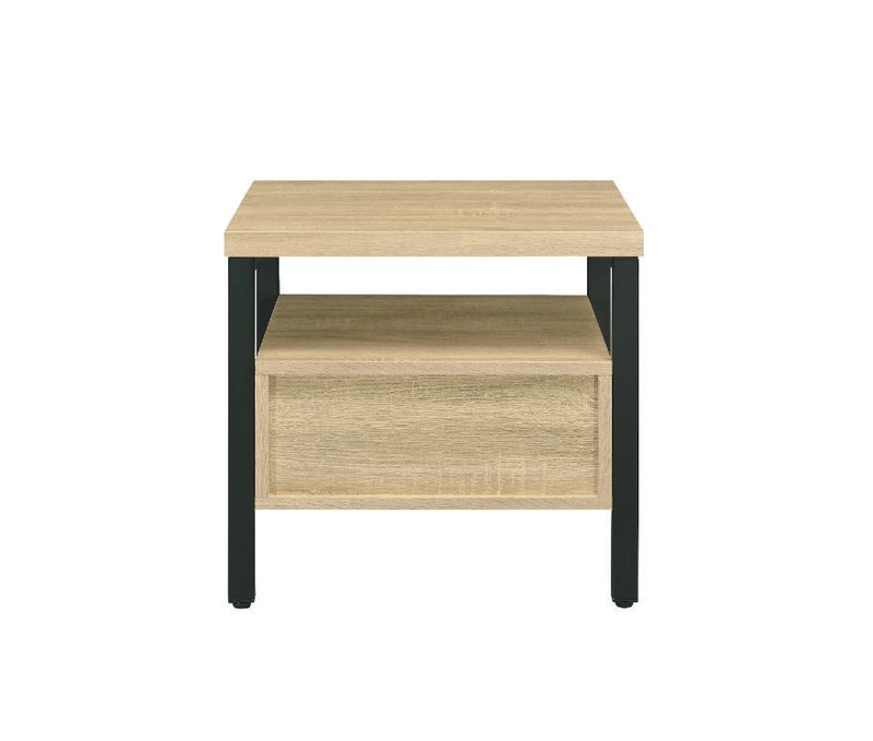 Yawan - Accent Table - Oak & Black Finish